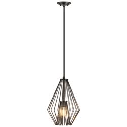 Z-Lite 1 Light Mini Pendant in Plated Bronze Finish