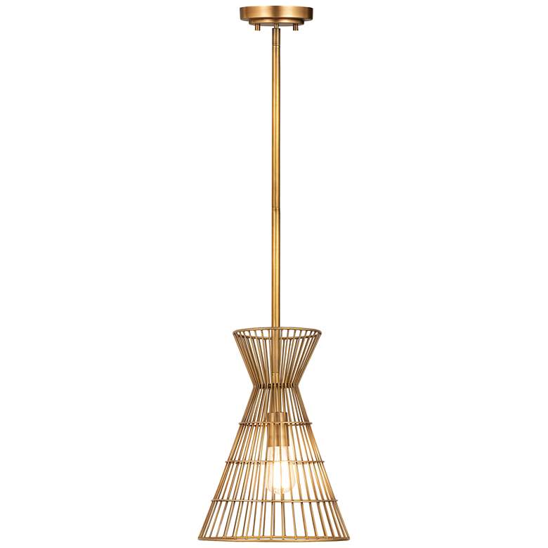 Image 1 Z-Lite 1 Light Mini Pendant in Rubbed Brass Finish