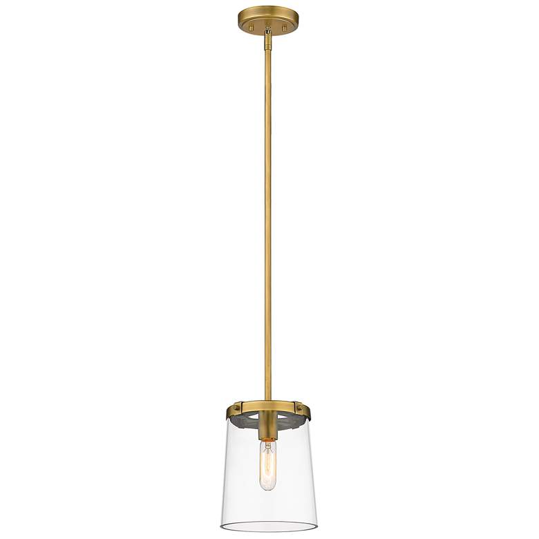 Image 1 Z-Lite 1 Light Mini Pendant in Rubbed Brass Finish