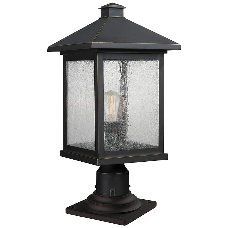 Image 1 Z-Lite 1 Light Outdoor Pier Mount Light in Oil Rubbed Bronze Finish