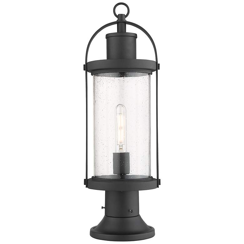 Image 1 Z-Lite 1 Light Outdoor Pier Mounted Fixture in Black Finish