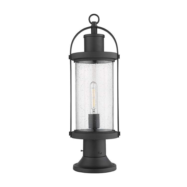 Image 5 Z-Lite 1 Light Outdoor Pier Mounted Fixture in Black Finish more views