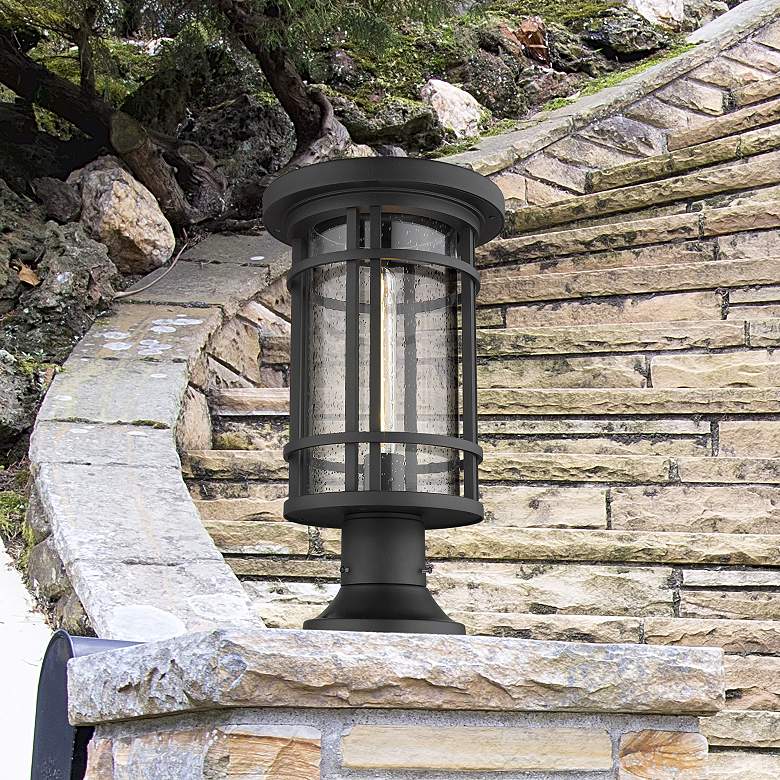 Image 1 Z-Lite 1 Light Outdoor Pier Mounted Fixture in Black Finish