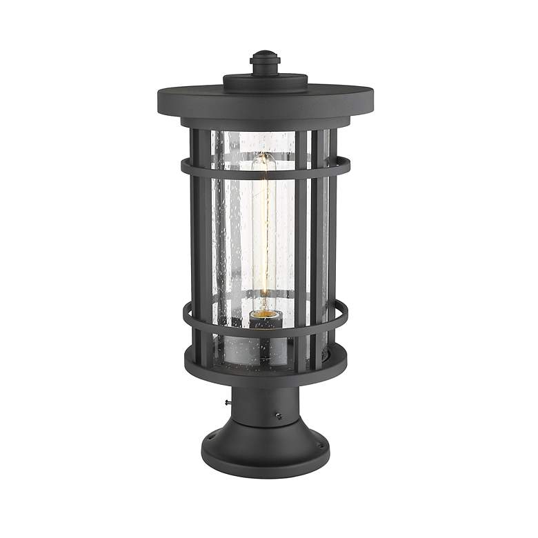 Image 4 Z-Lite 1 Light Outdoor Pier Mounted Fixture in Black Finish more views