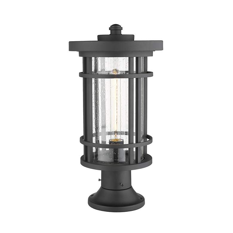 Image 5 Z-Lite 1 Light Outdoor Pier Mounted Fixture in Black Finish more views