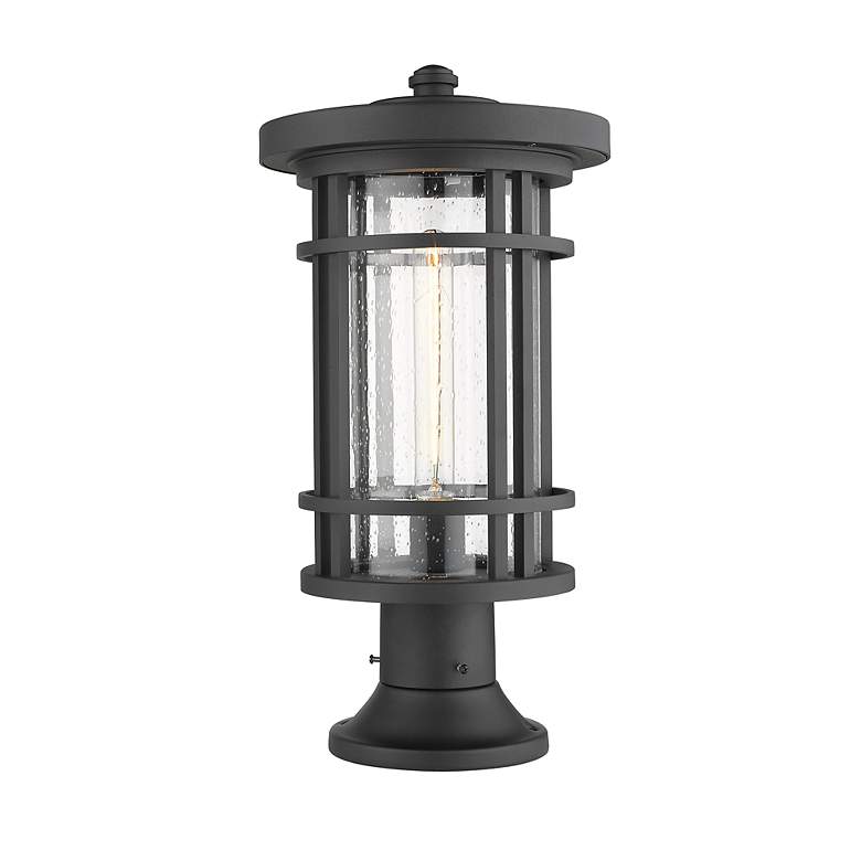 Image 6 Z-Lite 1 Light Outdoor Pier Mounted Fixture in Black Finish more views