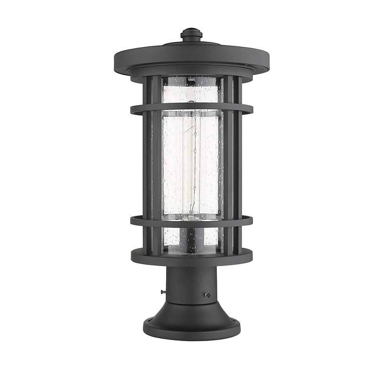 Image 7 Z-Lite 1 Light Outdoor Pier Mounted Fixture in Black Finish more views