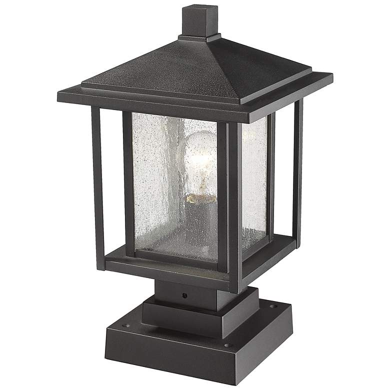 Image 5 Z-Lite 1 Light Outdoor Pier Mounted Fixture in Black Finish more views