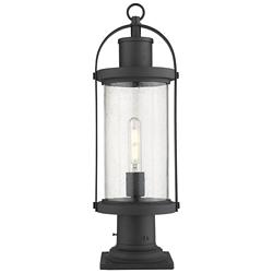 Z-Lite 1 Light Outdoor Pier Mounted Fixture in Black Finish