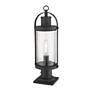 3_Z-Lite 1 Light Outdoor Pier Mounted Fixture in Black Finish more views