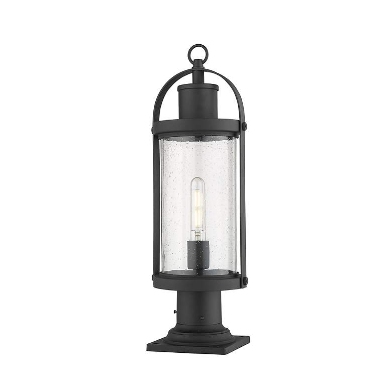 Image 5 Z-Lite 1 Light Outdoor Pier Mounted Fixture in Black Finish more views