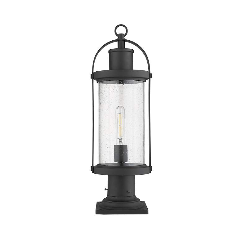 Image 6 Z-Lite 1 Light Outdoor Pier Mounted Fixture in Black Finish more views