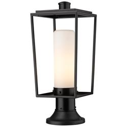 Z-Lite 1 Light Outdoor Pier Mounted Fixture in Black Finish