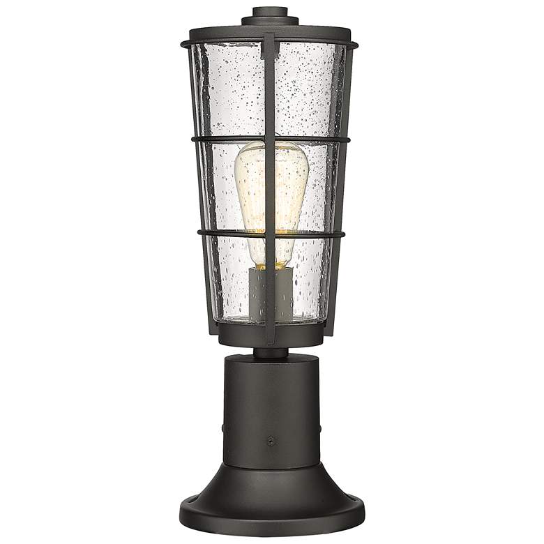 Image 1 Z-Lite 1 Light Outdoor Pier Mounted Fixture in Black Finish