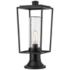 Z-Lite 1 Light Outdoor Pier Mounted Fixture in Black Finish