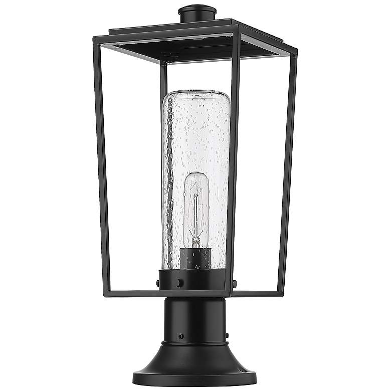 Image 7 Z-Lite 1 Light Outdoor Pier Mounted Fixture in Black Finish more views
