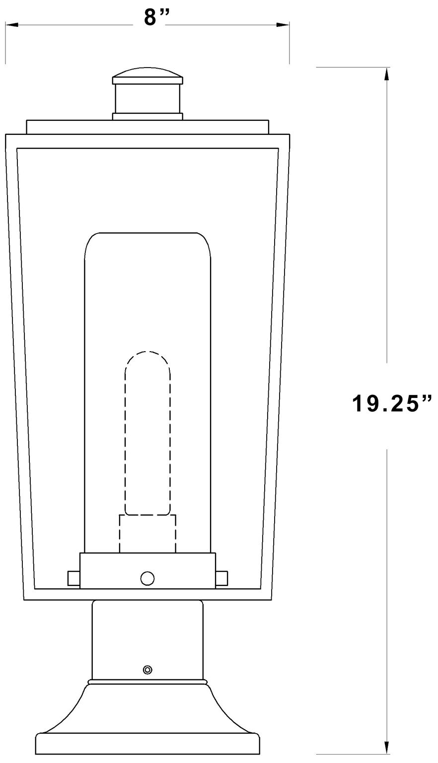 Z-Lite 1 Light Outdoor Pier Mounted Fixture in Black Finish