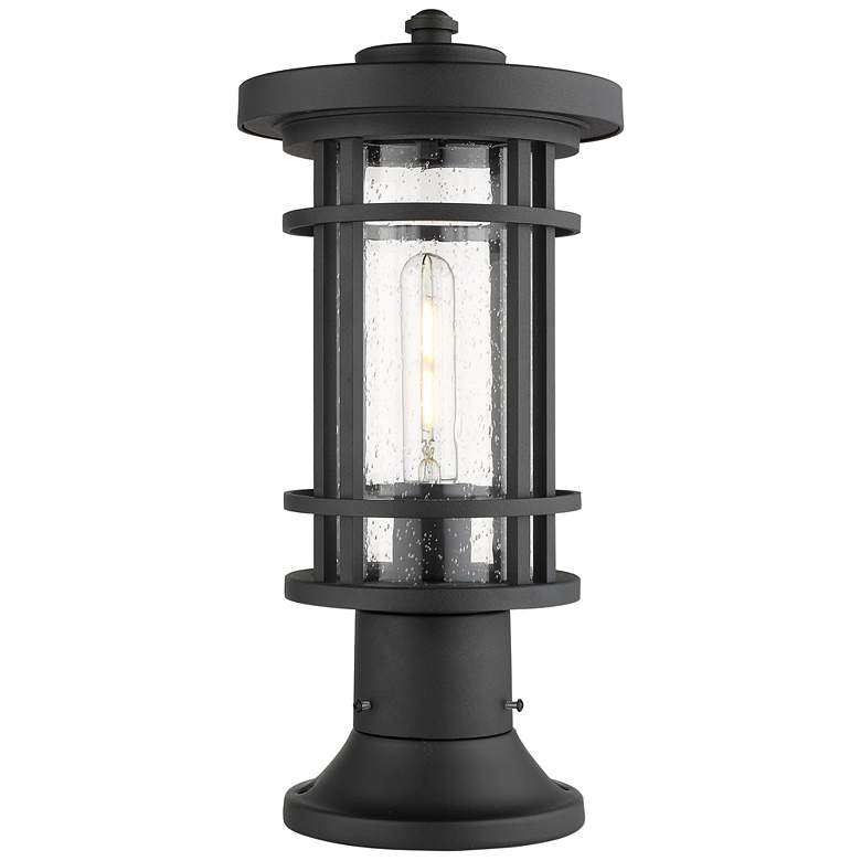 Image 1 Z-Lite 1 Light Outdoor Pier Mounted Fixture in Black Finish