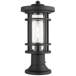 Z-Lite 1 Light Outdoor Pier Mounted Fixture in Black Finish