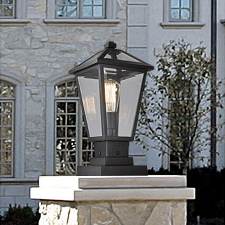 Image 1 Z-Lite 1 Light Outdoor Pier Mounted Fixture in Black Finish