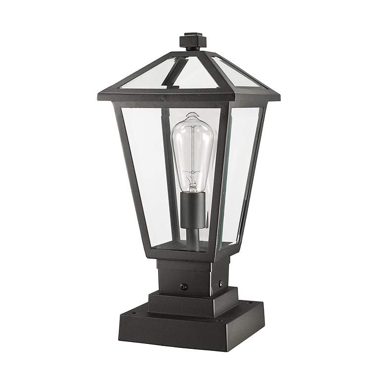 Image 7 Z-Lite 1 Light Outdoor Pier Mounted Fixture in Black Finish more views