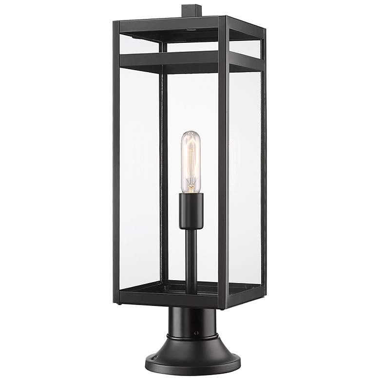 Image 1 Z-Lite 1 Light Outdoor Pier Mounted Fixture in Black Finish