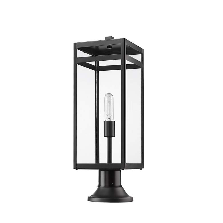 Image 5 Z-Lite 1 Light Outdoor Pier Mounted Fixture in Black Finish more views