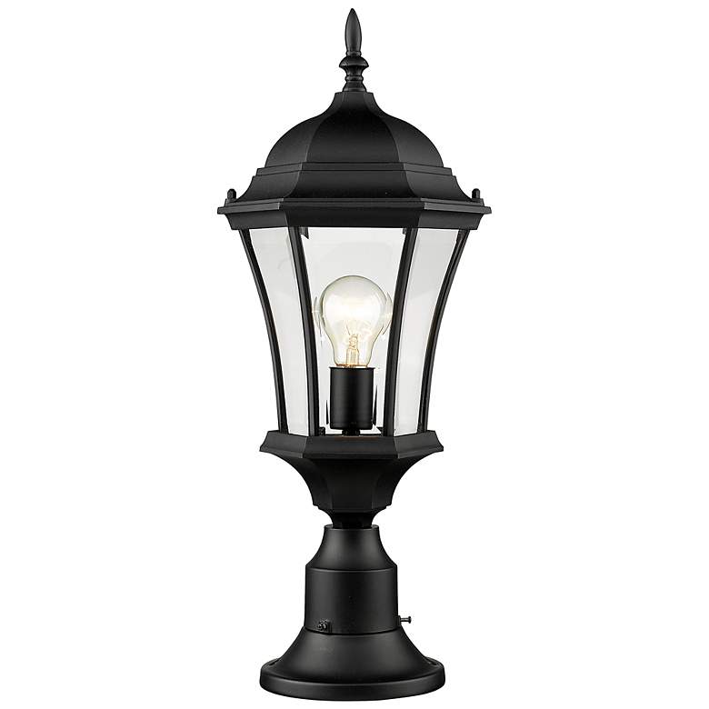 Image 1 Z-Lite 1 Light Outdoor Pier Mounted Fixture in Black Finish