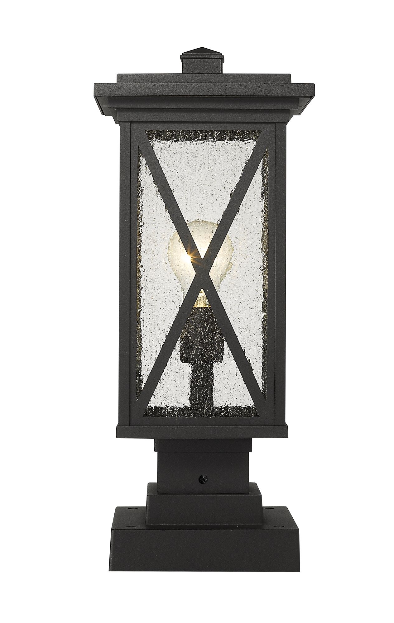 Image 5 Z-Lite 1 Light Outdoor Pier Mounted Fixture in Black Finish more views