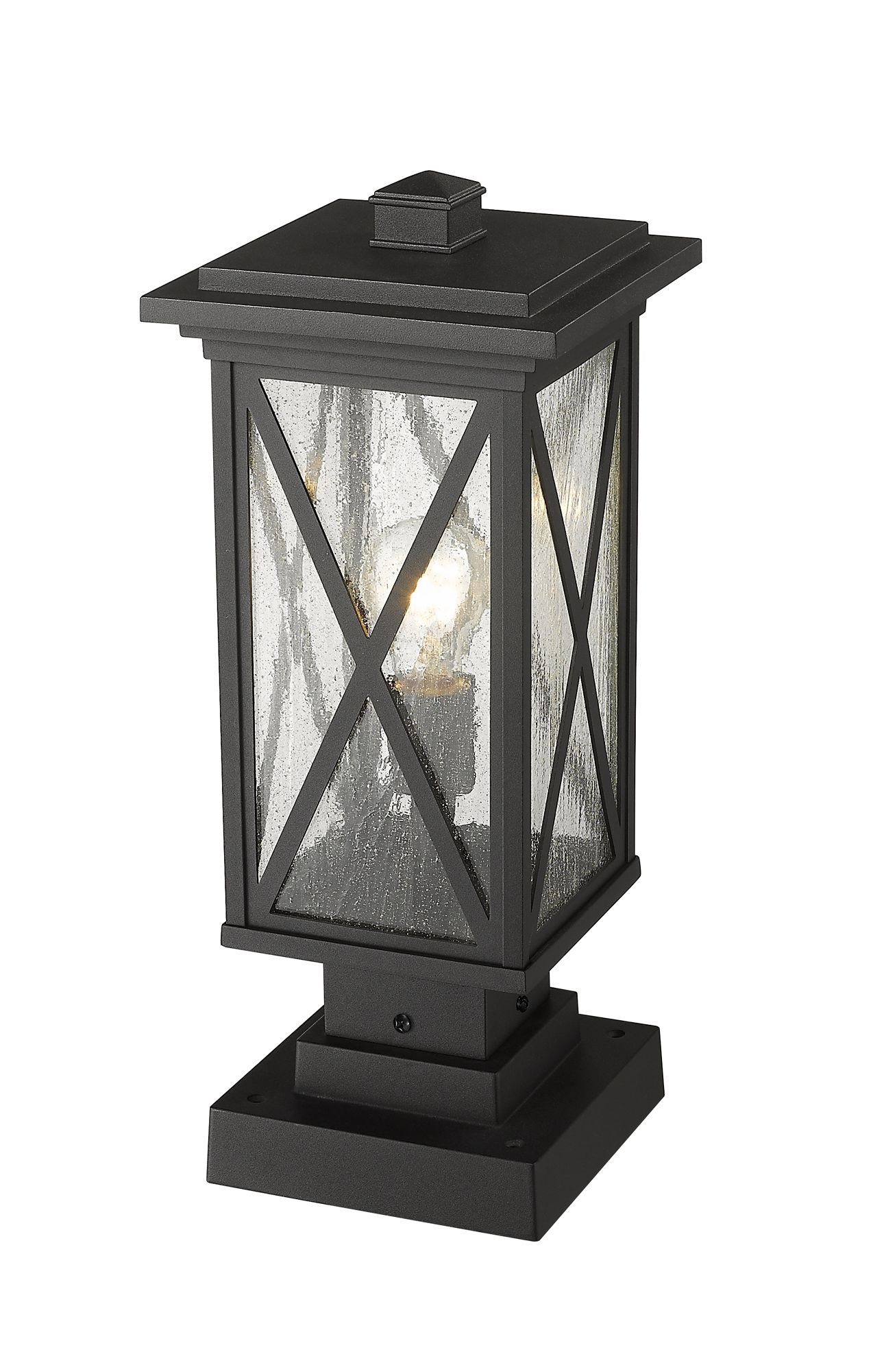 Image 6 Z-Lite 1 Light Outdoor Pier Mounted Fixture in Black Finish more views