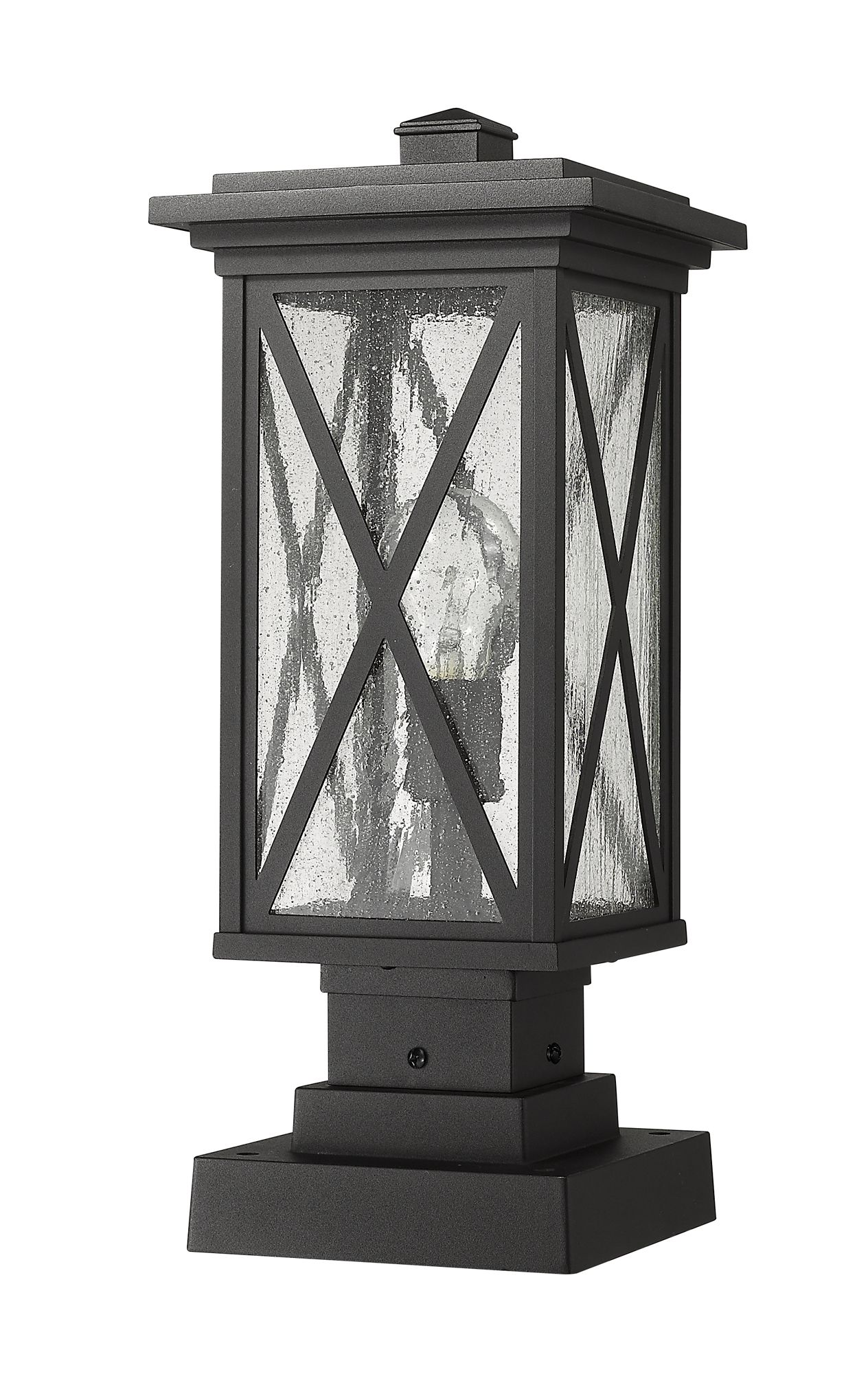 Z-Lite 1 Light Outdoor Pier Mounted Fixture in Black Finish