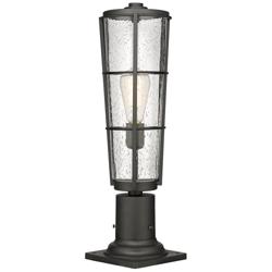 Z-Lite 1 Light Outdoor Pier Mounted Fixture in Black Finish
