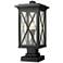 Z-Lite 1 Light Outdoor Pier Mounted Fixture in Black Finish
