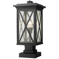 Z-Lite 1 Light Outdoor Pier Mounted Fixture in Black Finish