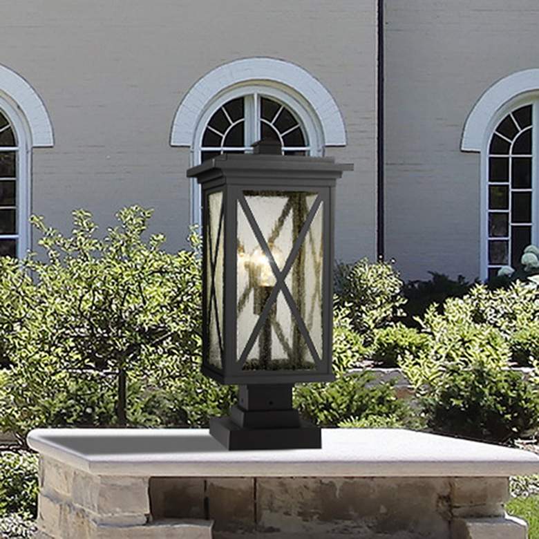 Image 1 Z-Lite 1 Light Outdoor Pier Mounted Fixture in Black Finish
