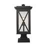 5_Z-Lite 1 Light Outdoor Pier Mounted Fixture in Black Finish more views