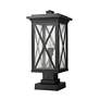 Z-Lite 1 Light Outdoor Pier Mounted Fixture in Black Finish