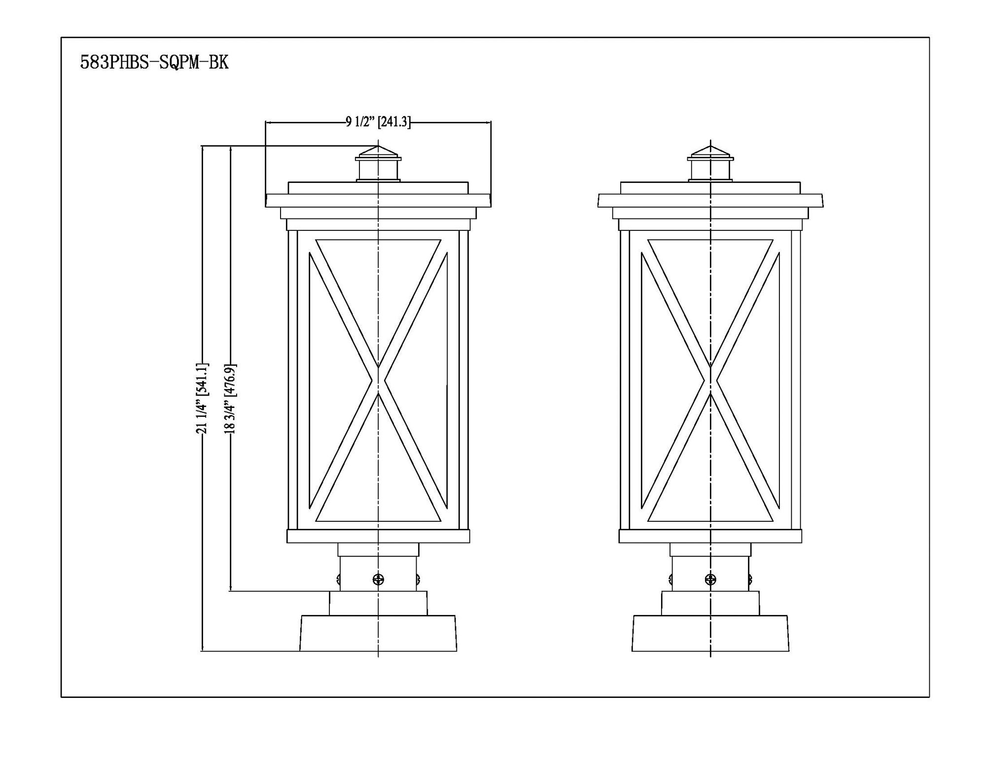 Z-Lite 1 Light Outdoor Pier Mounted Fixture in Black Finish