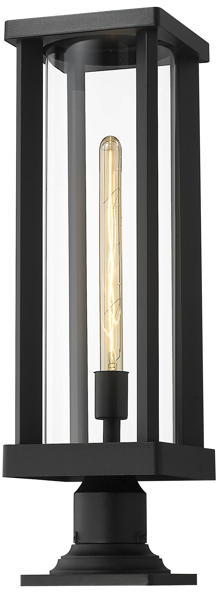 Z-Lite 1 Light Outdoor Pier Mounted Fixture in Black Finish