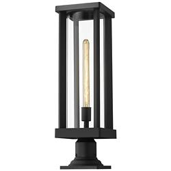 Z-Lite 1 Light Outdoor Pier Mounted Fixture in Black Finish