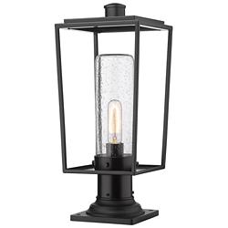 Z-Lite 1 Light Outdoor Pier Mounted Fixture in Black Finish