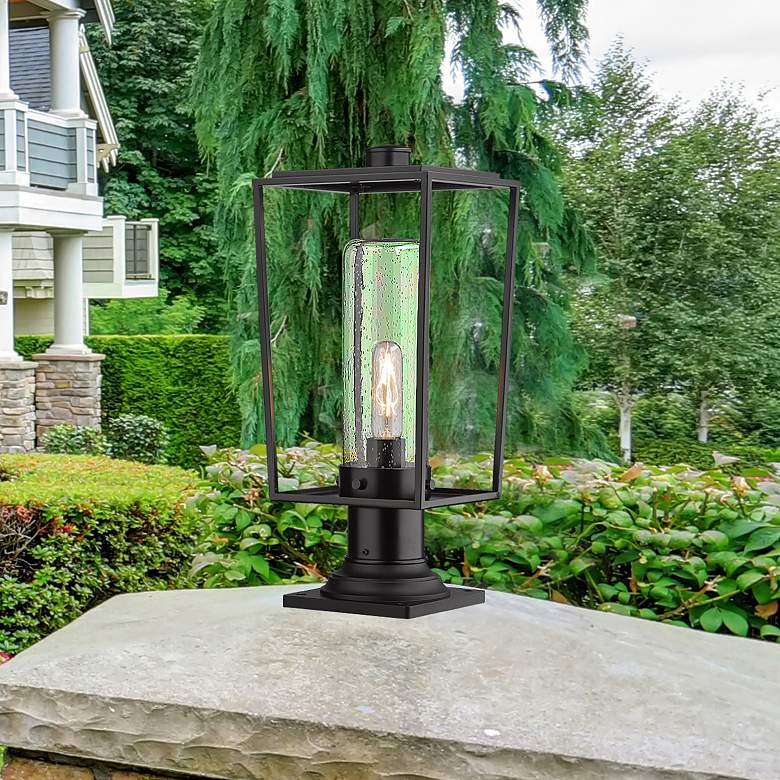 Image 1 Z-Lite 1 Light Outdoor Pier Mounted Fixture in Black Finish