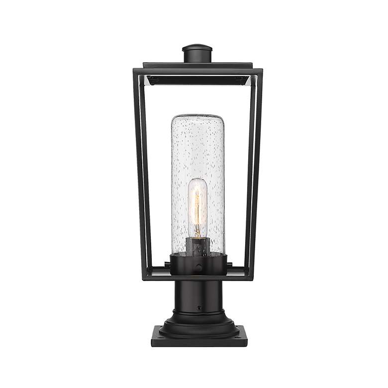 Image 5 Z-Lite 1 Light Outdoor Pier Mounted Fixture in Black Finish more views