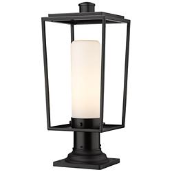 Z-Lite 1 Light Outdoor Pier Mounted Fixture in Black Finish