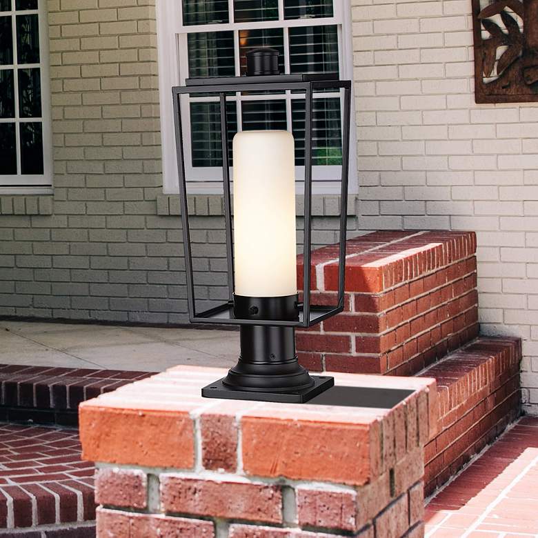 Image 1 Z-Lite 1 Light Outdoor Pier Mounted Fixture in Black Finish
