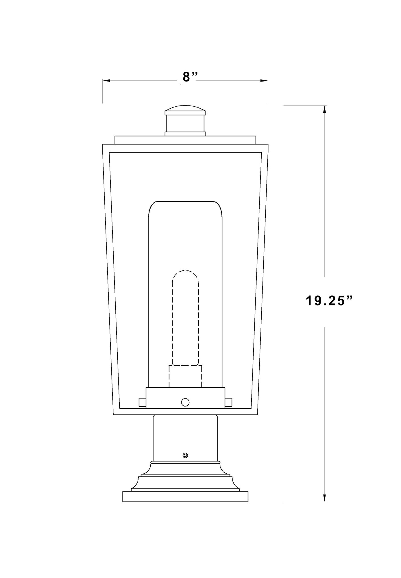 Z-Lite 1 Light Outdoor Pier Mounted Fixture in Black Finish
