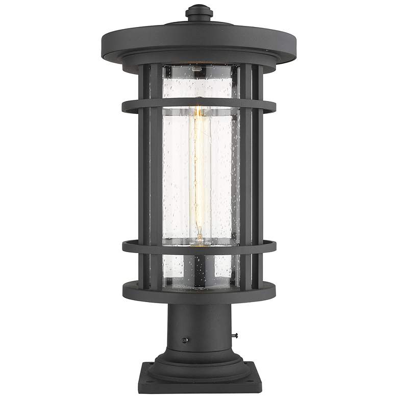 Image 1 Z-Lite 1 Light Outdoor Pier Mounted Fixture in Black Finish