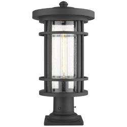 Z-Lite 1 Light Outdoor Pier Mounted Fixture in Black Finish