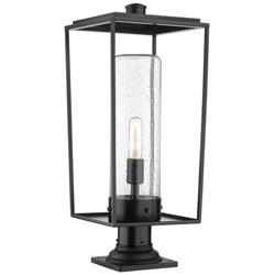 Z-Lite 1 Light Outdoor Pier Mounted Fixture in Black Finish