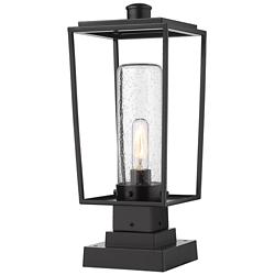 Z-Lite 1 Light Outdoor Pier Mounted Fixture in Black Finish